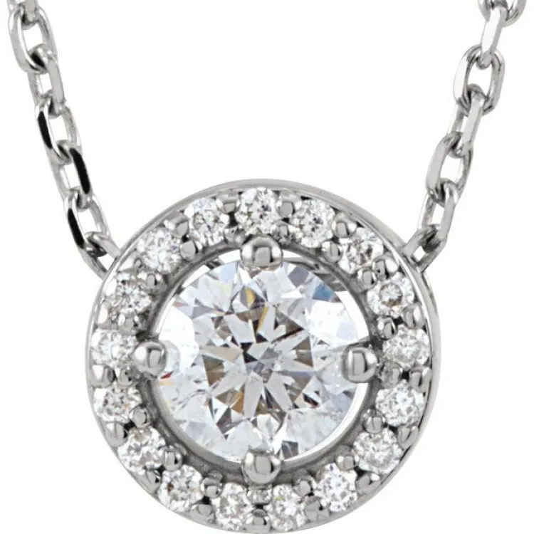 Platinum 1/5 CTW Natural Diamond Halo-Style 16" Necklace