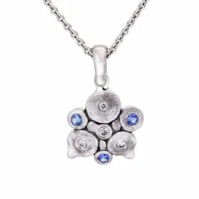 Platinum Night Moth Sapphire & Diamond Pendant - M-115PS