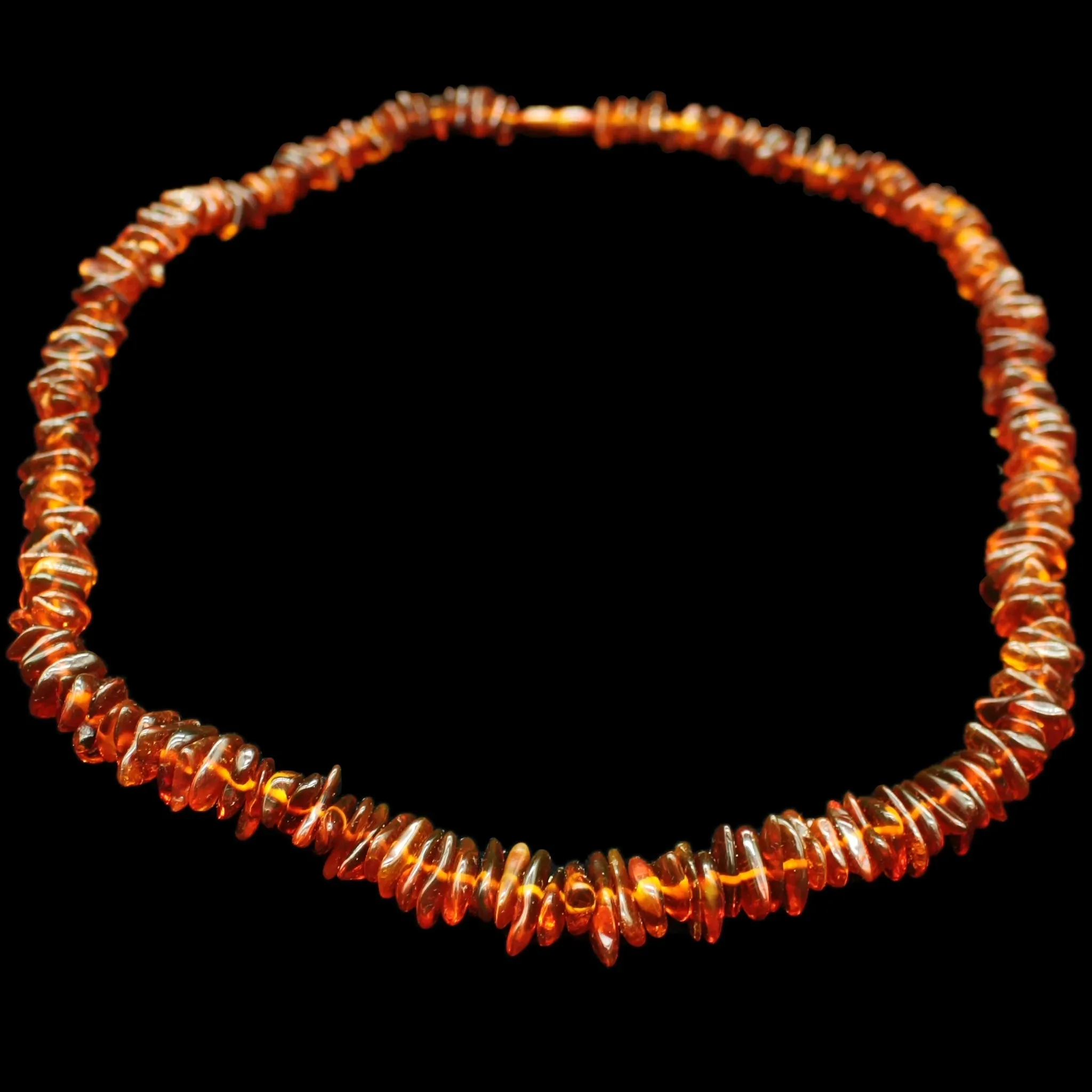 Polished Amber Chip Necklace