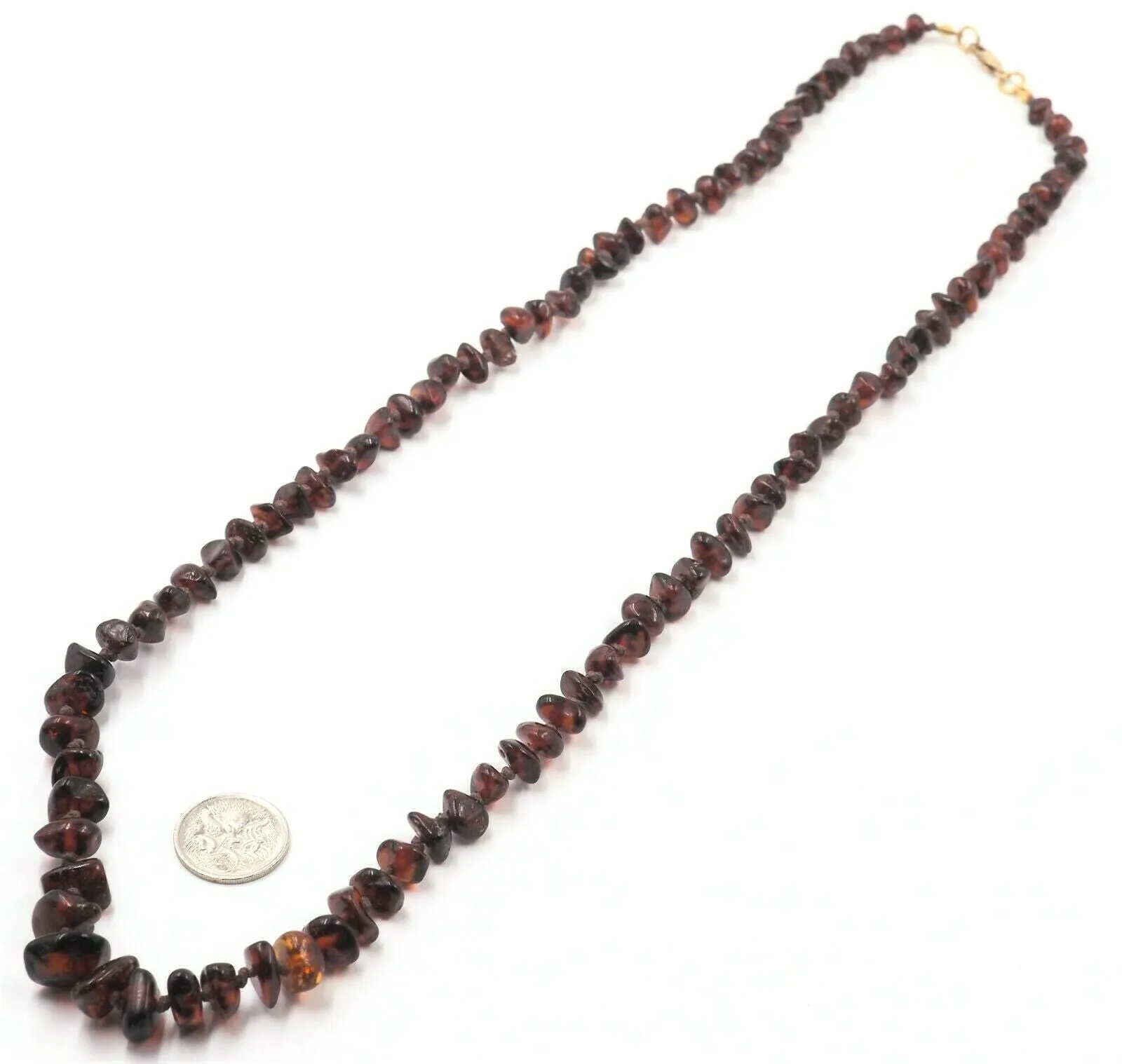 Polished Amber Hand Knotted Bead Necklace