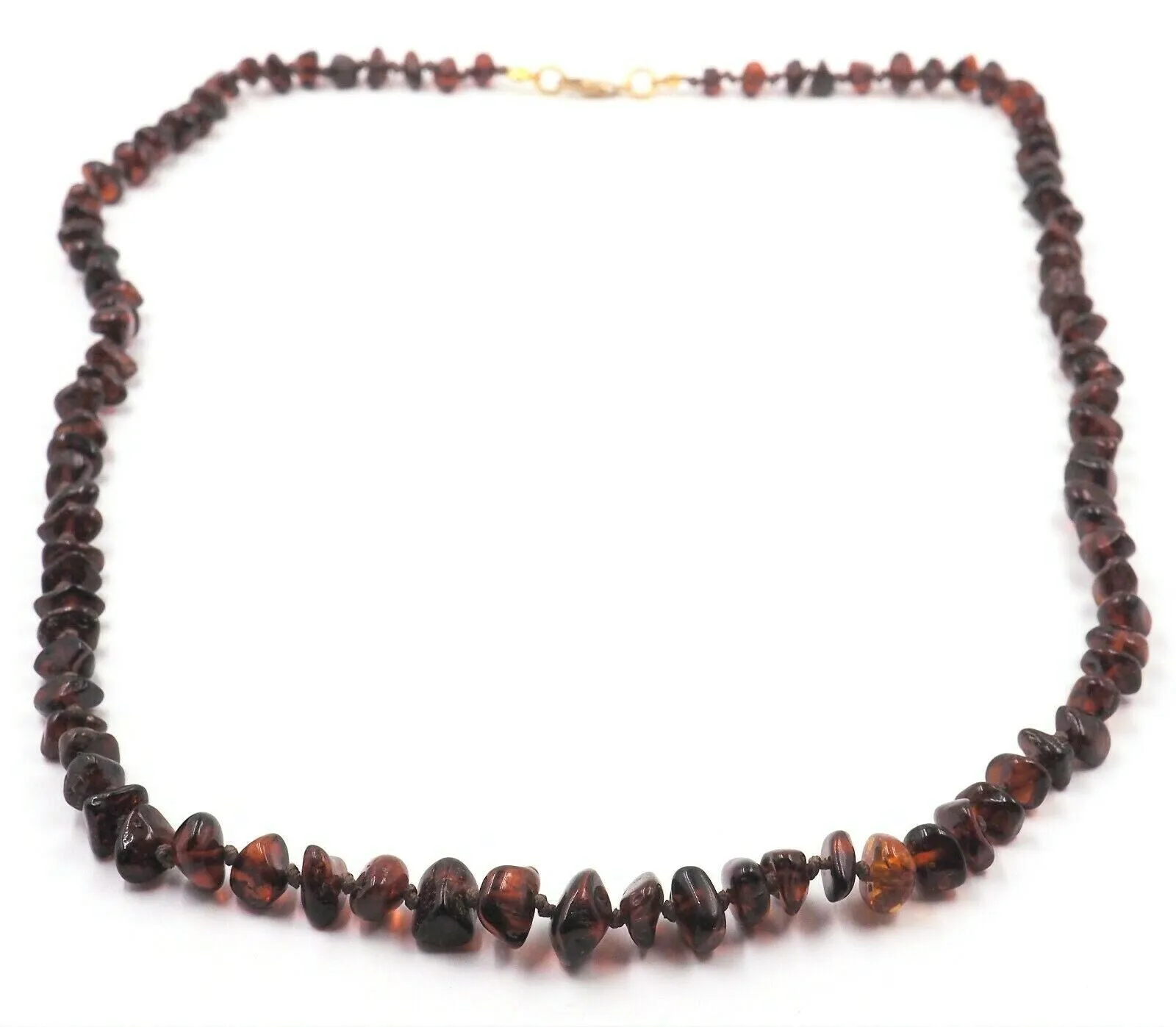 Polished Amber Hand Knotted Bead Necklace