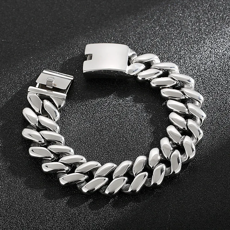 Punk Style Rhombus Stainless Steel Bracelet for Men