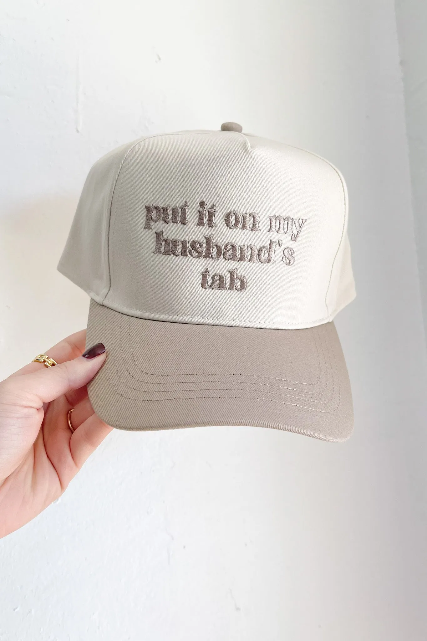 Put it on my Husbands Tab Hat