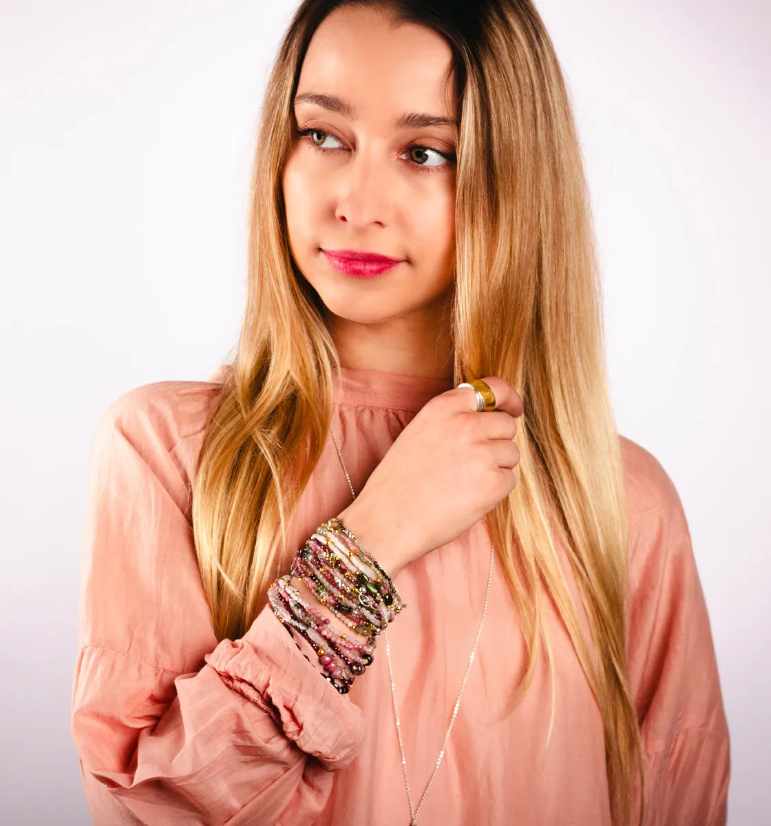 Pyrite's Booty Bracelet in Shaded Onyx & Heart Ring