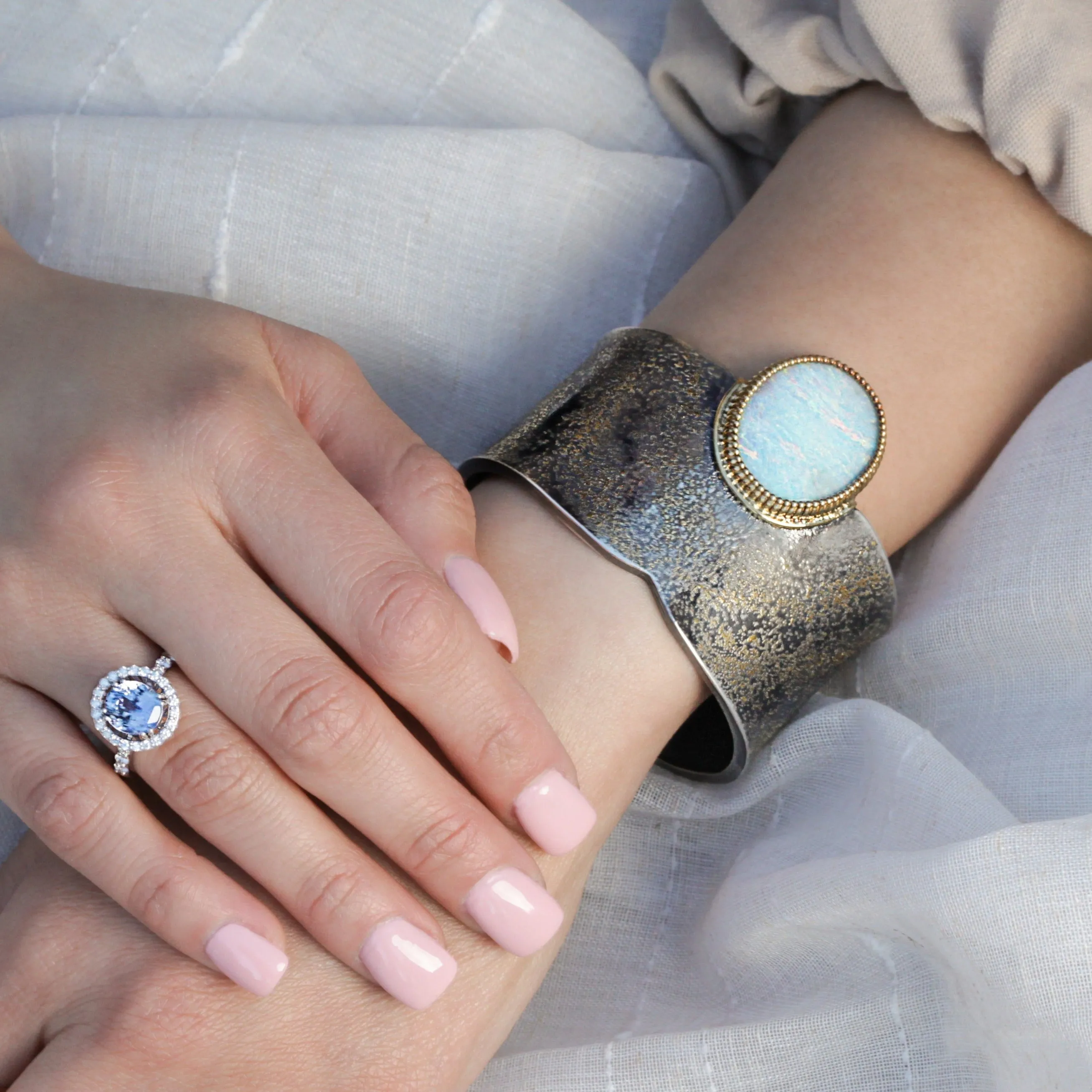 "Over the Rainbow" Opal Cuff