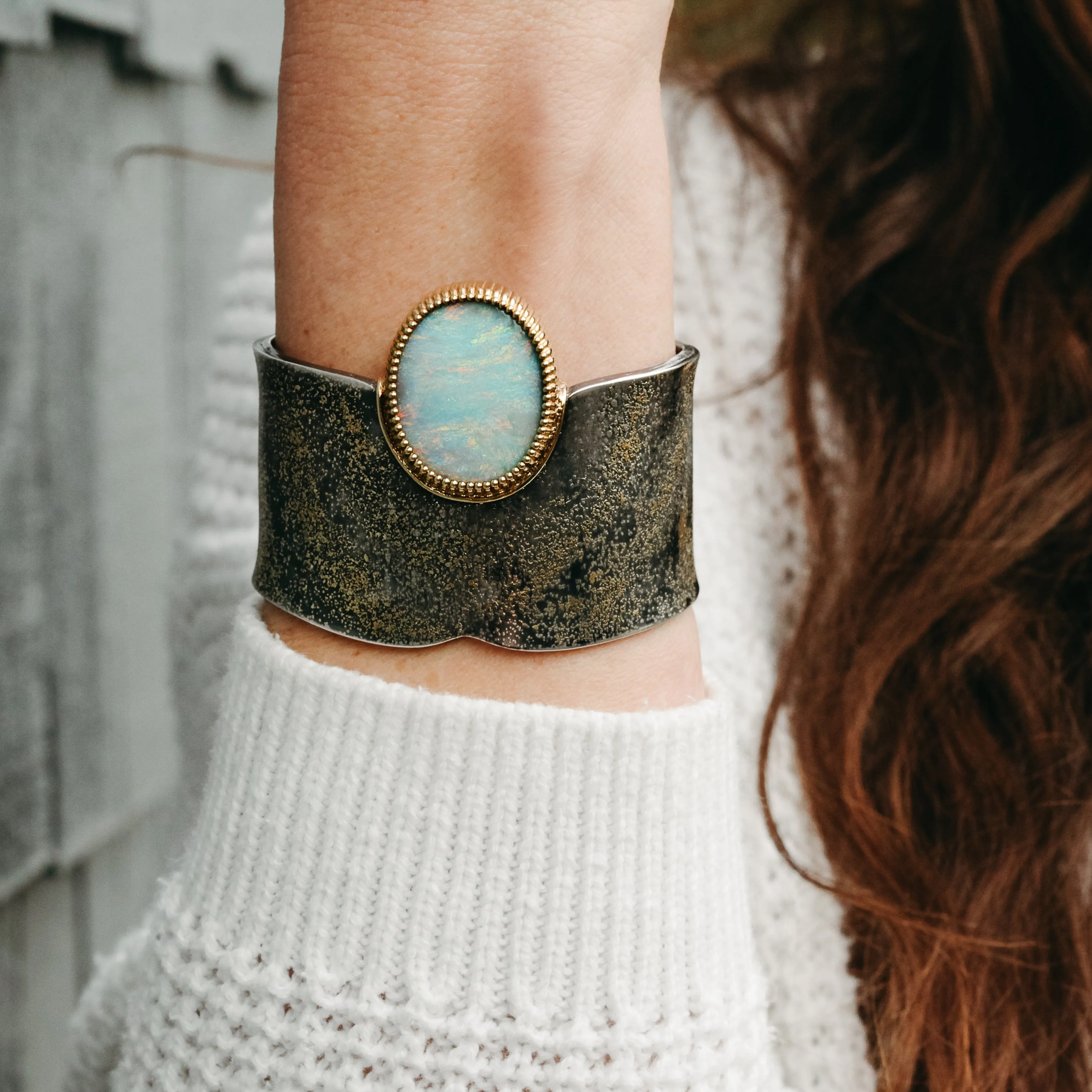 "Over the Rainbow" Opal Cuff