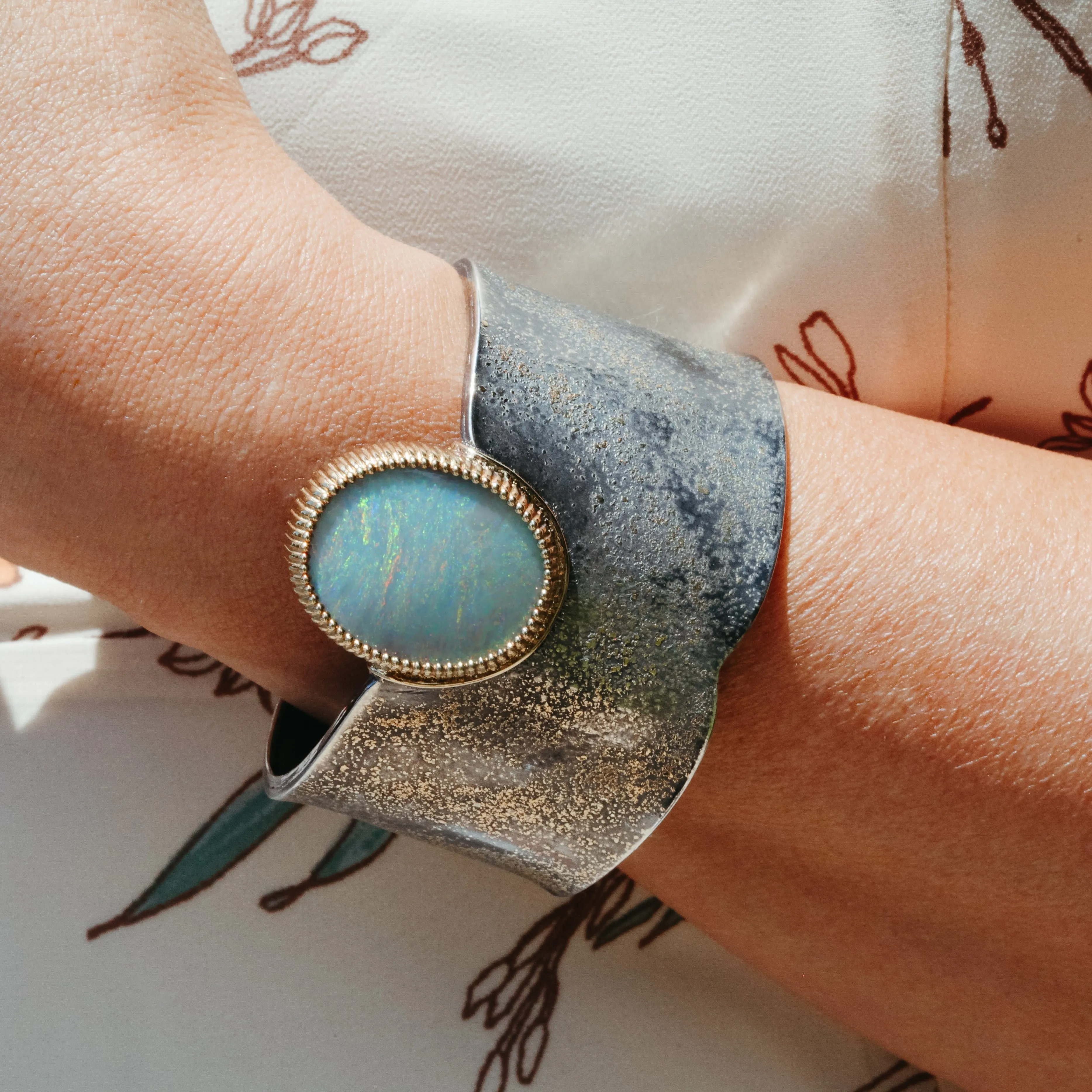 "Over the Rainbow" Opal Cuff