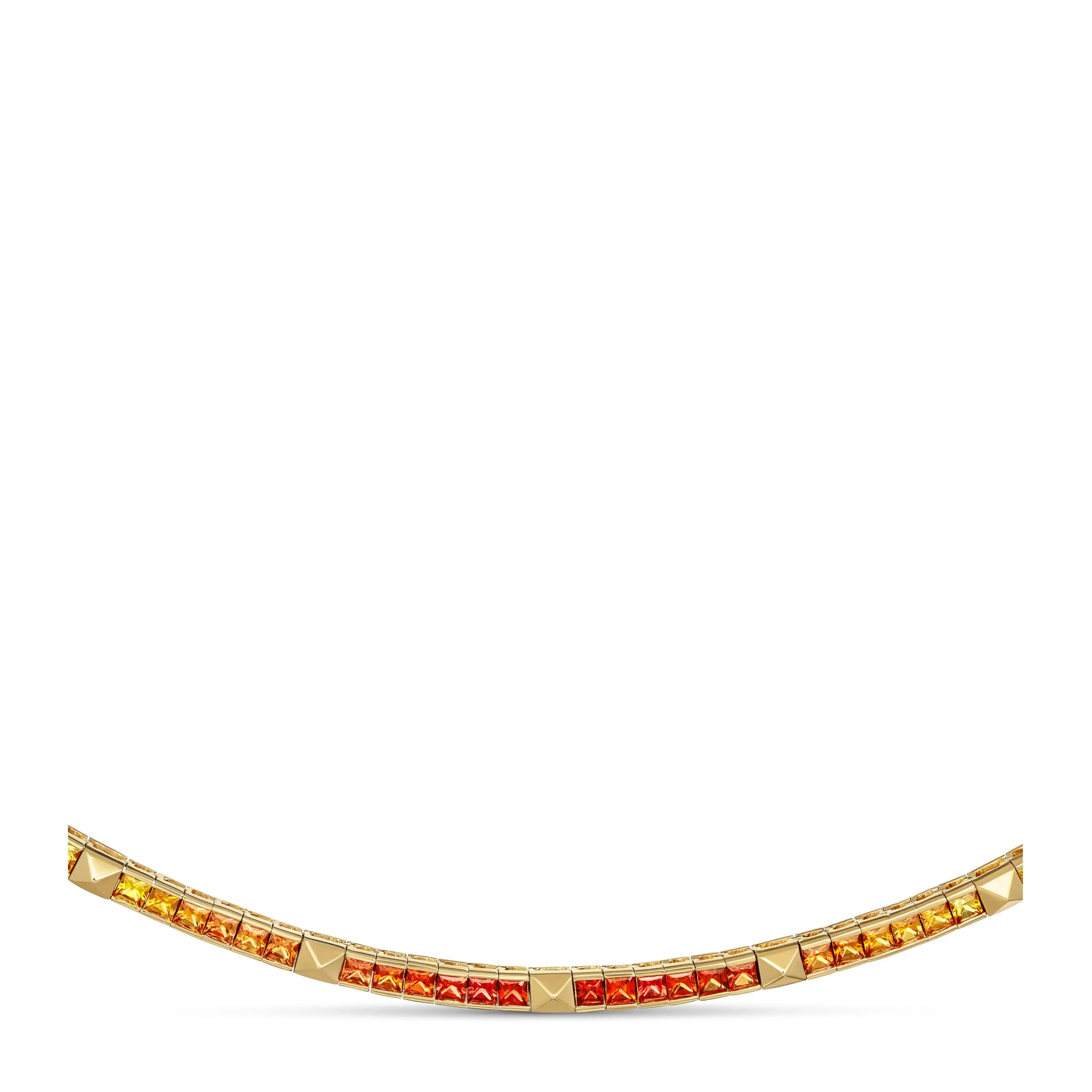 R.08® Une Rainbow Sapphire Necklace | Yellow Gold