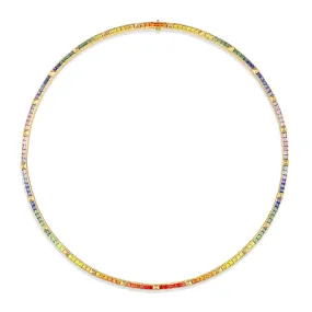 R.08® Une Rainbow Sapphire Necklace | Yellow Gold