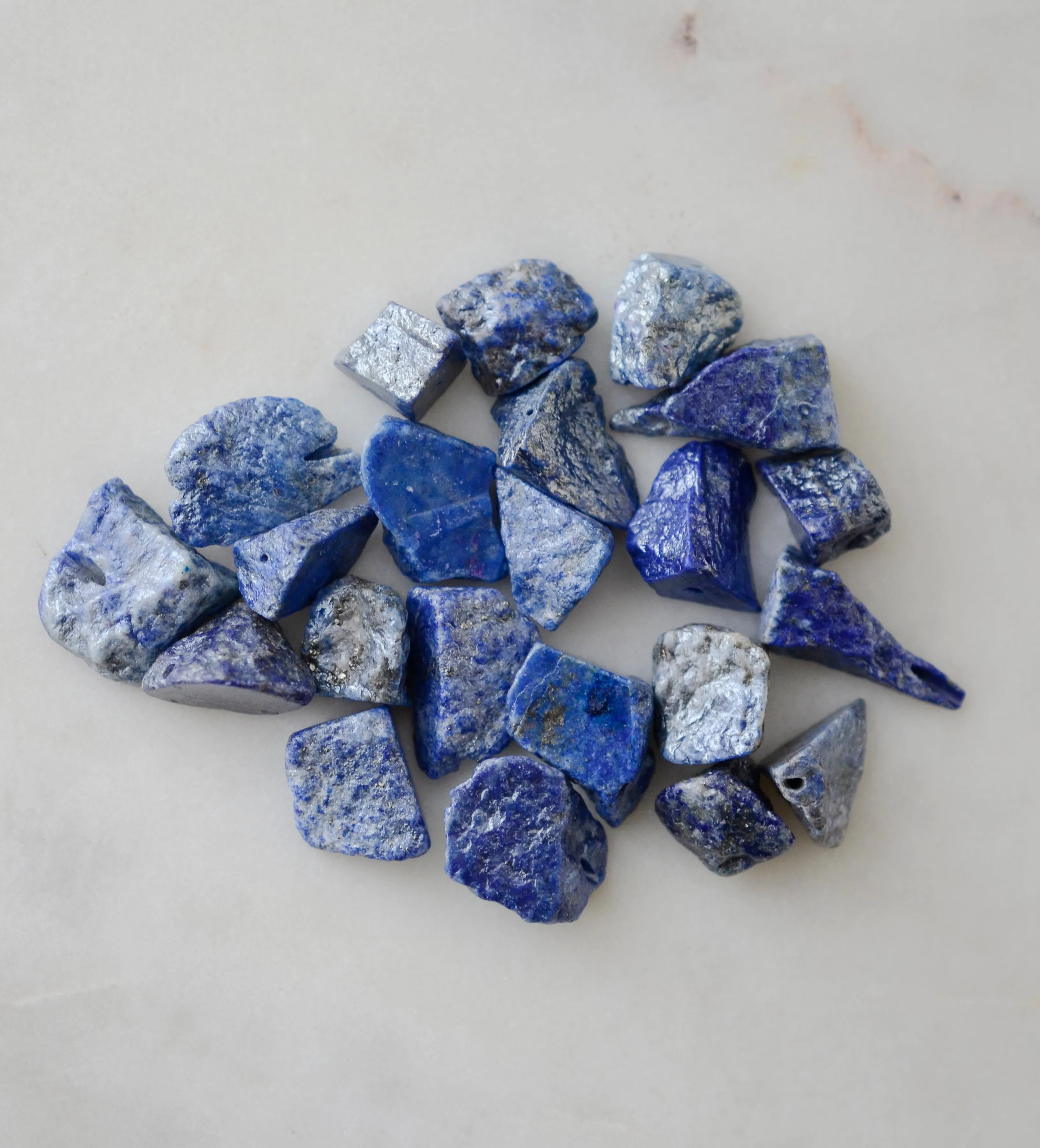 Raw Lapis Lazuli Necklace in Sterling Silver or Gold Filled