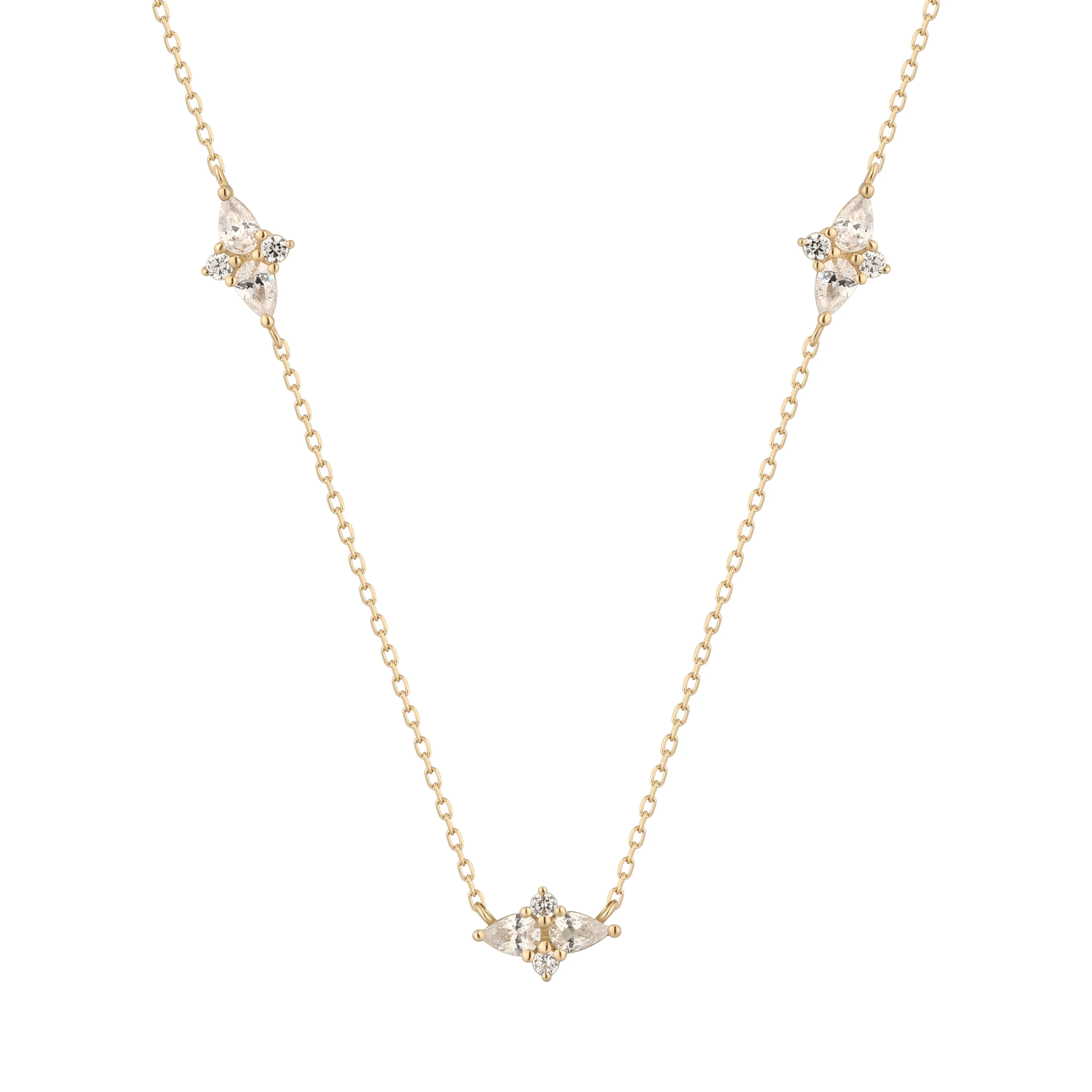 RION x Buddha Jewelry Elysian Gold Necklace - White Sapphire