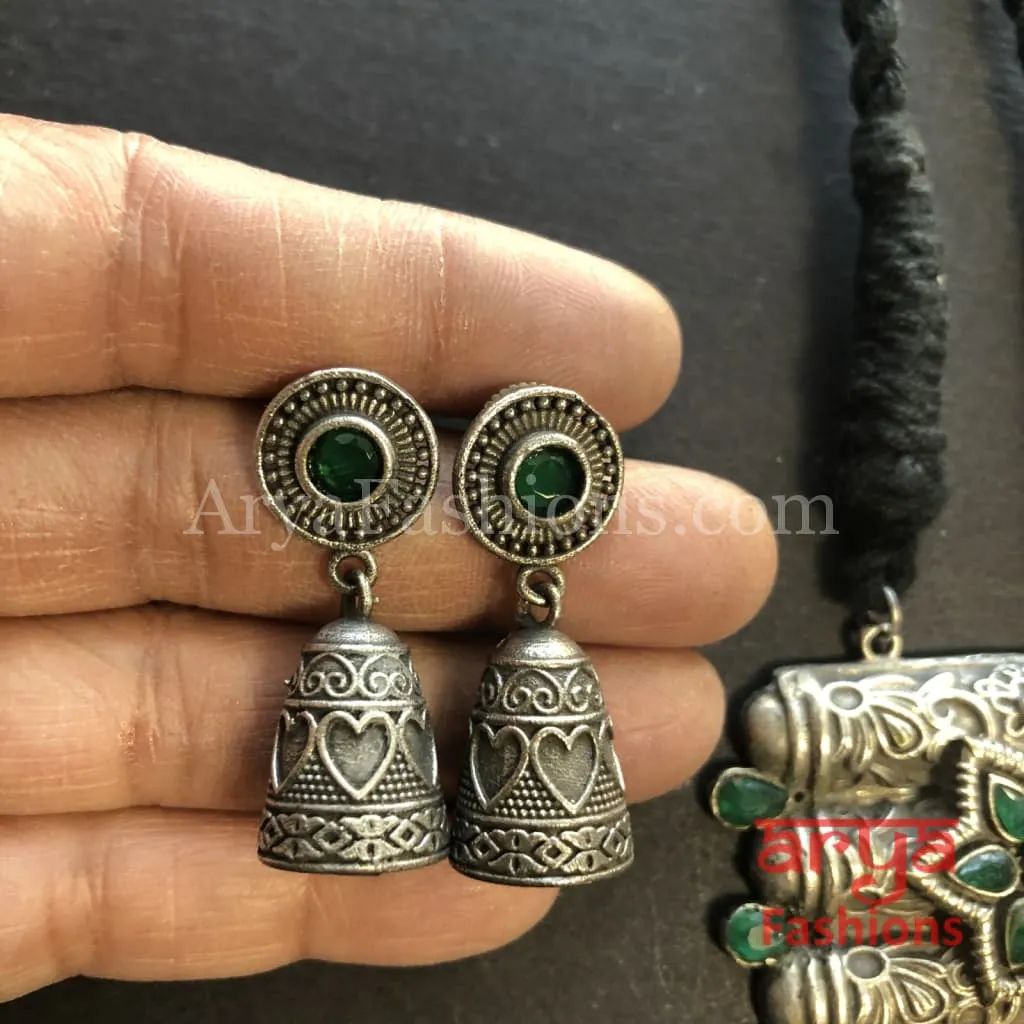 Rishi Oxidized Silver Pendant Necklace/ Amrapali Silver Oxidized Tribal Necklace