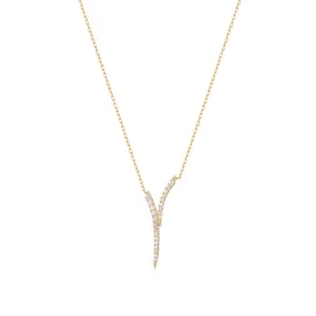 ROZ | White Sapphire Plunge Necklace