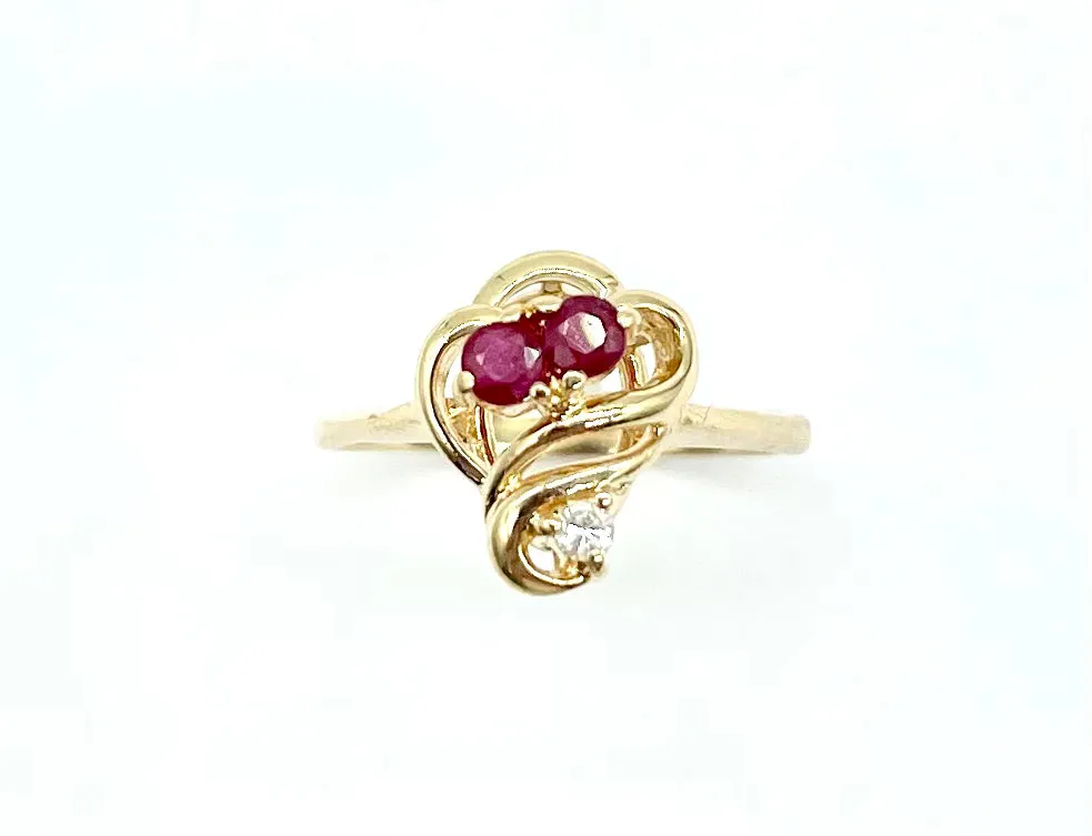 Ruby Ring with Diamond Accents