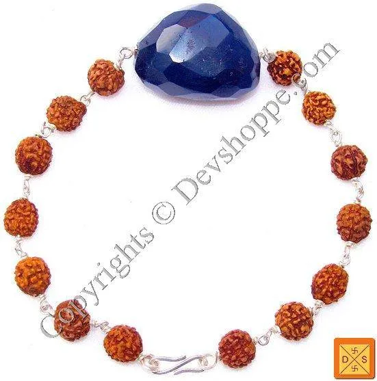 Rudraksha Blue Onyx Combination Bracelet