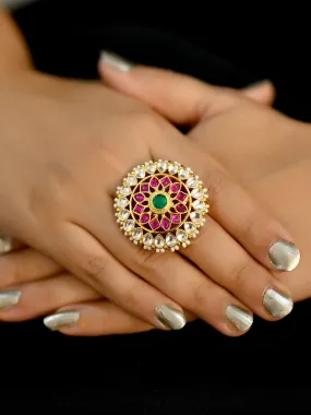 Samidha Ruby Green Kundan Finger Ring