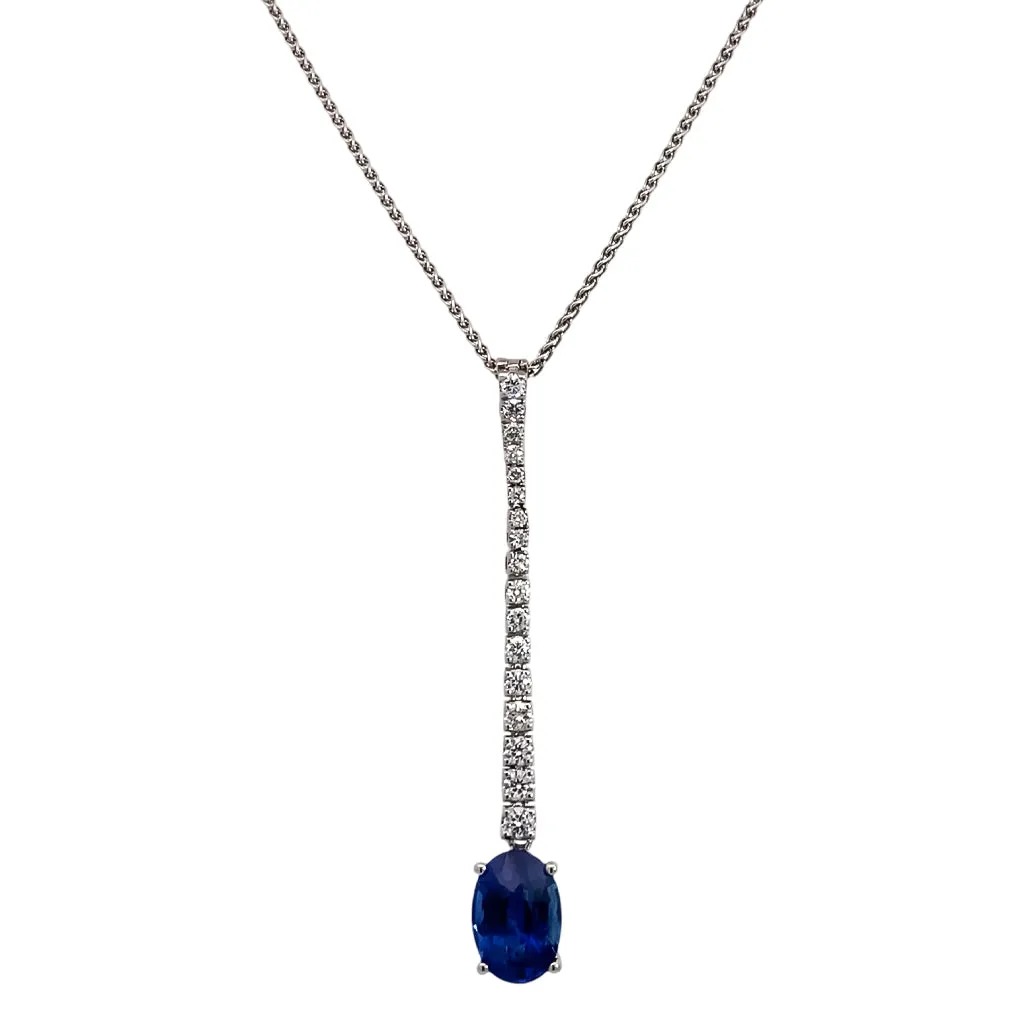 Sapphire and Diamond Lariat Necklace