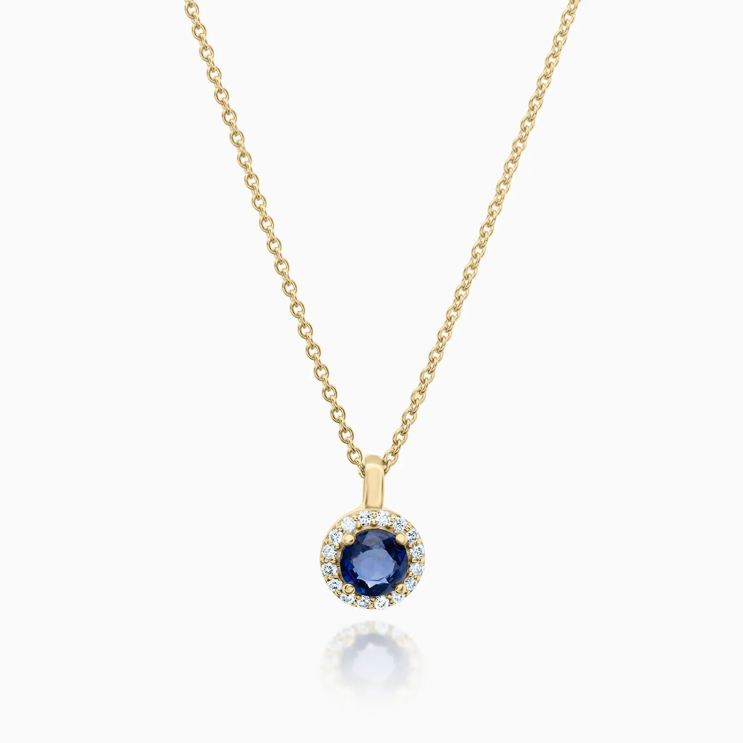 Sapphire Halo Pendant Necklace