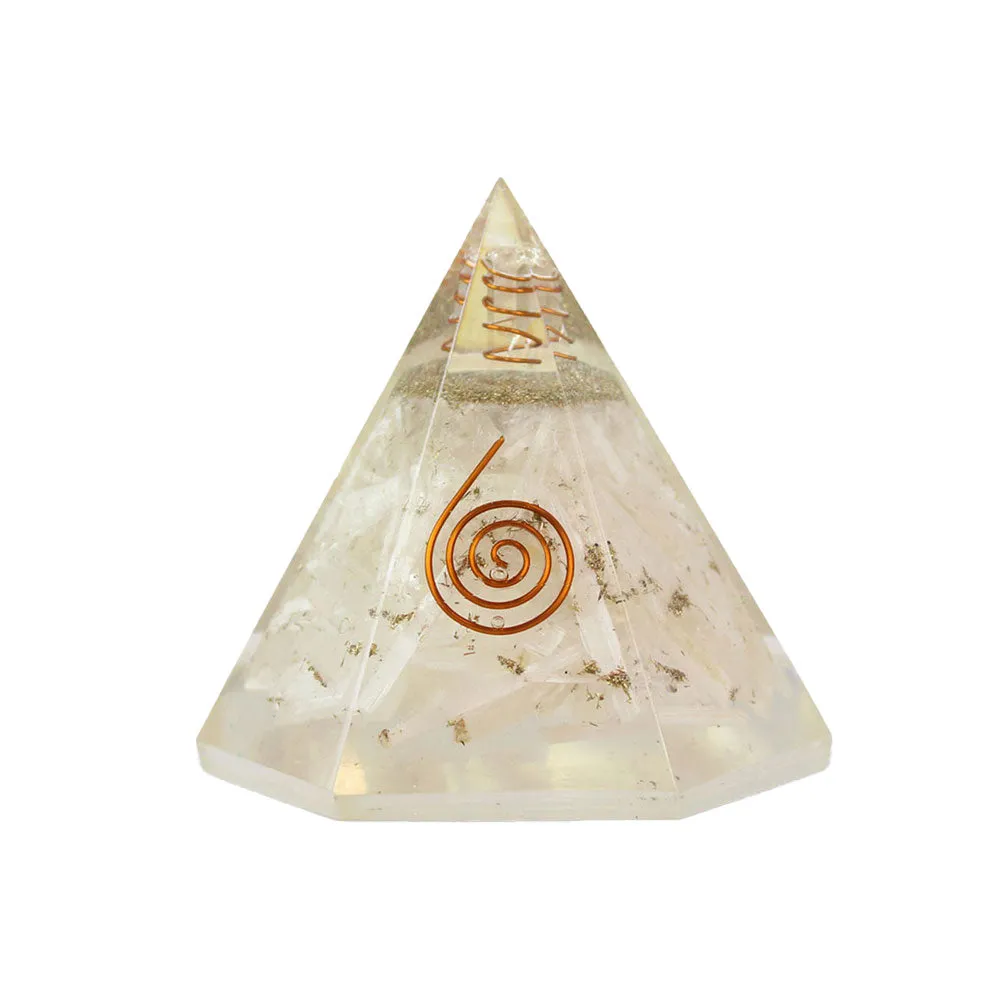 Selenite Resin Pyramid