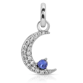 September Sapphire Birthstone Charm - Moon