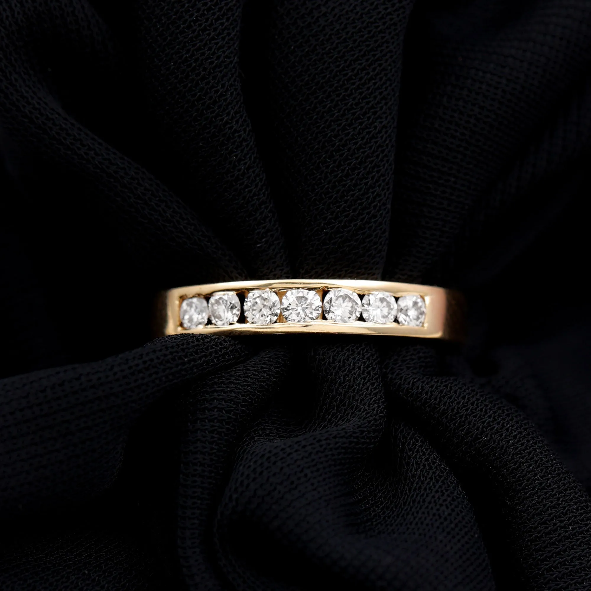 Seven Stone Diamond Band Ring in Channel Setting