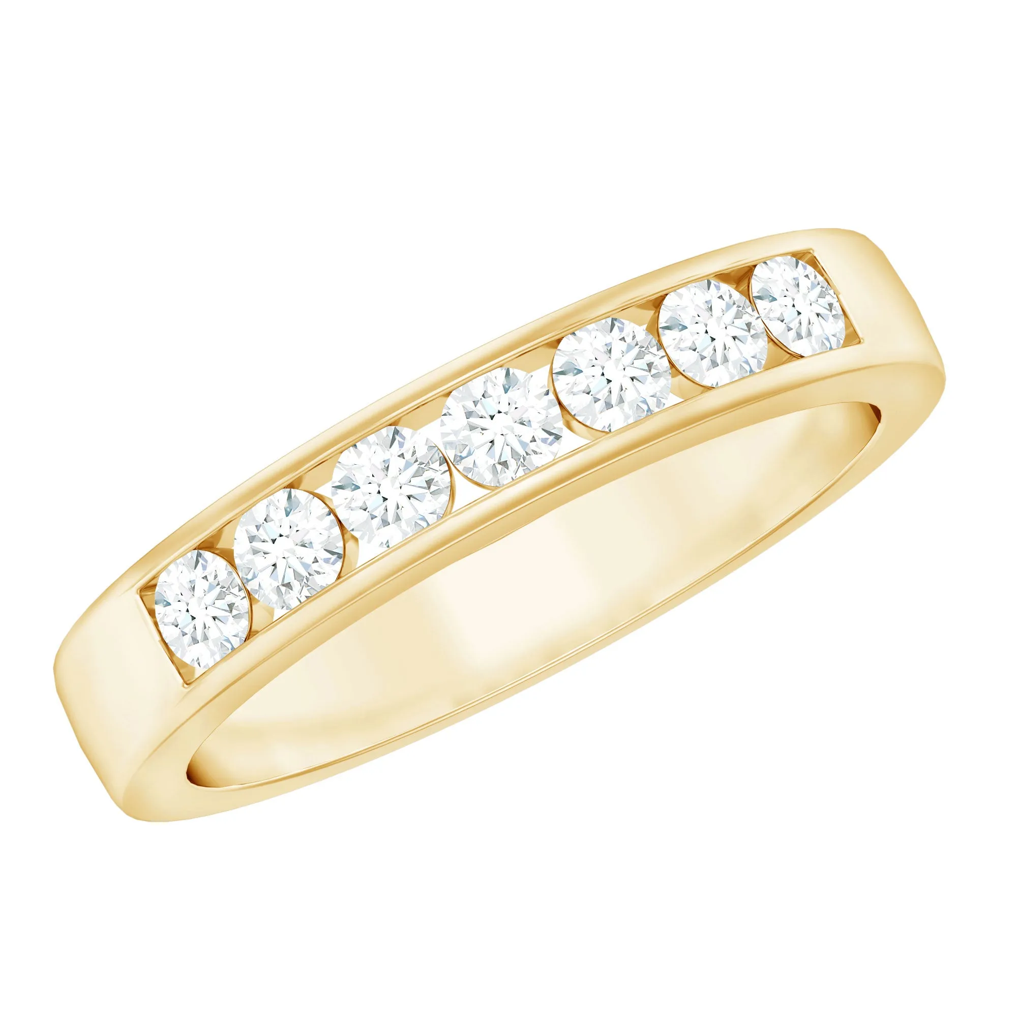 Seven Stone Diamond Band Ring in Channel Setting