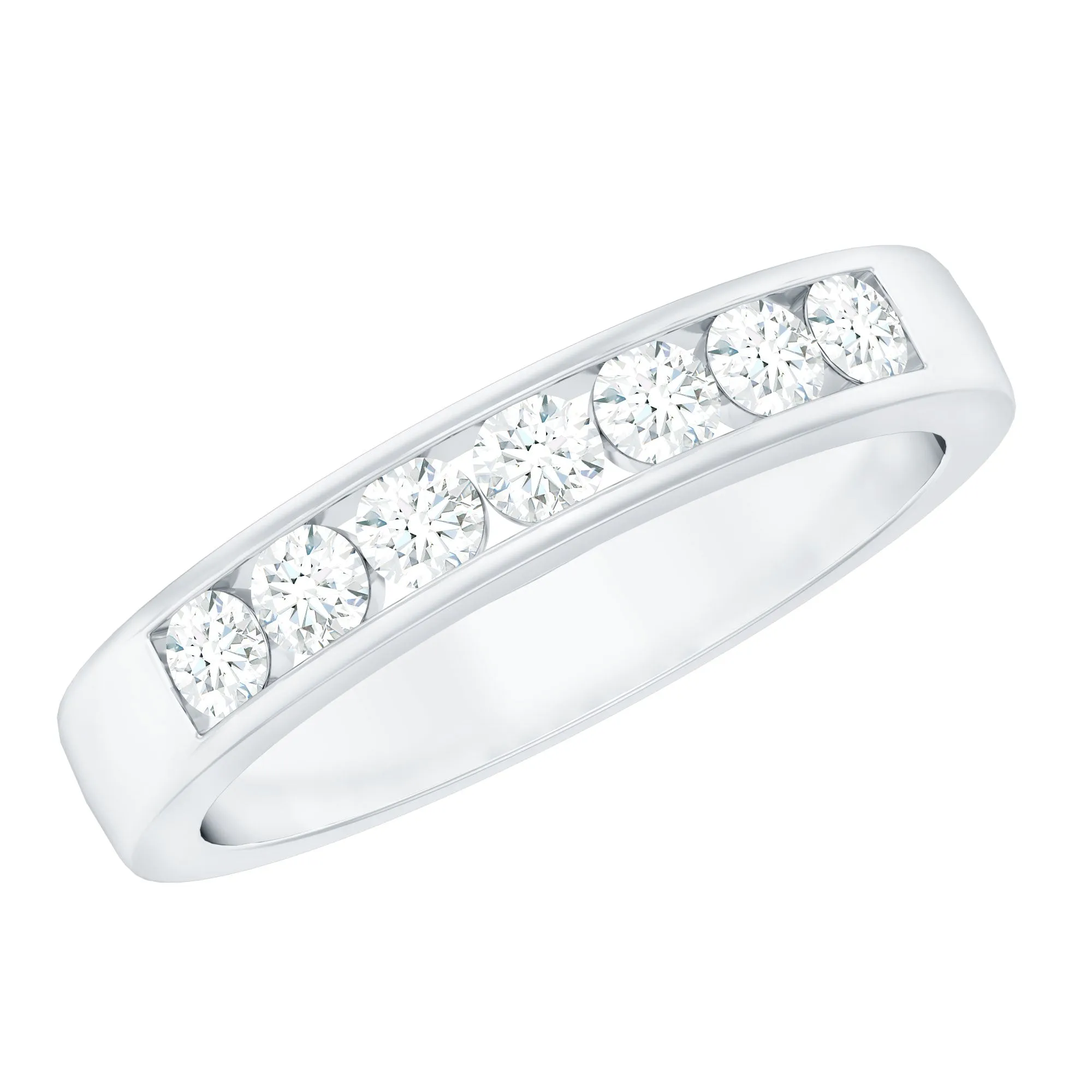 Seven Stone Diamond Band Ring in Channel Setting