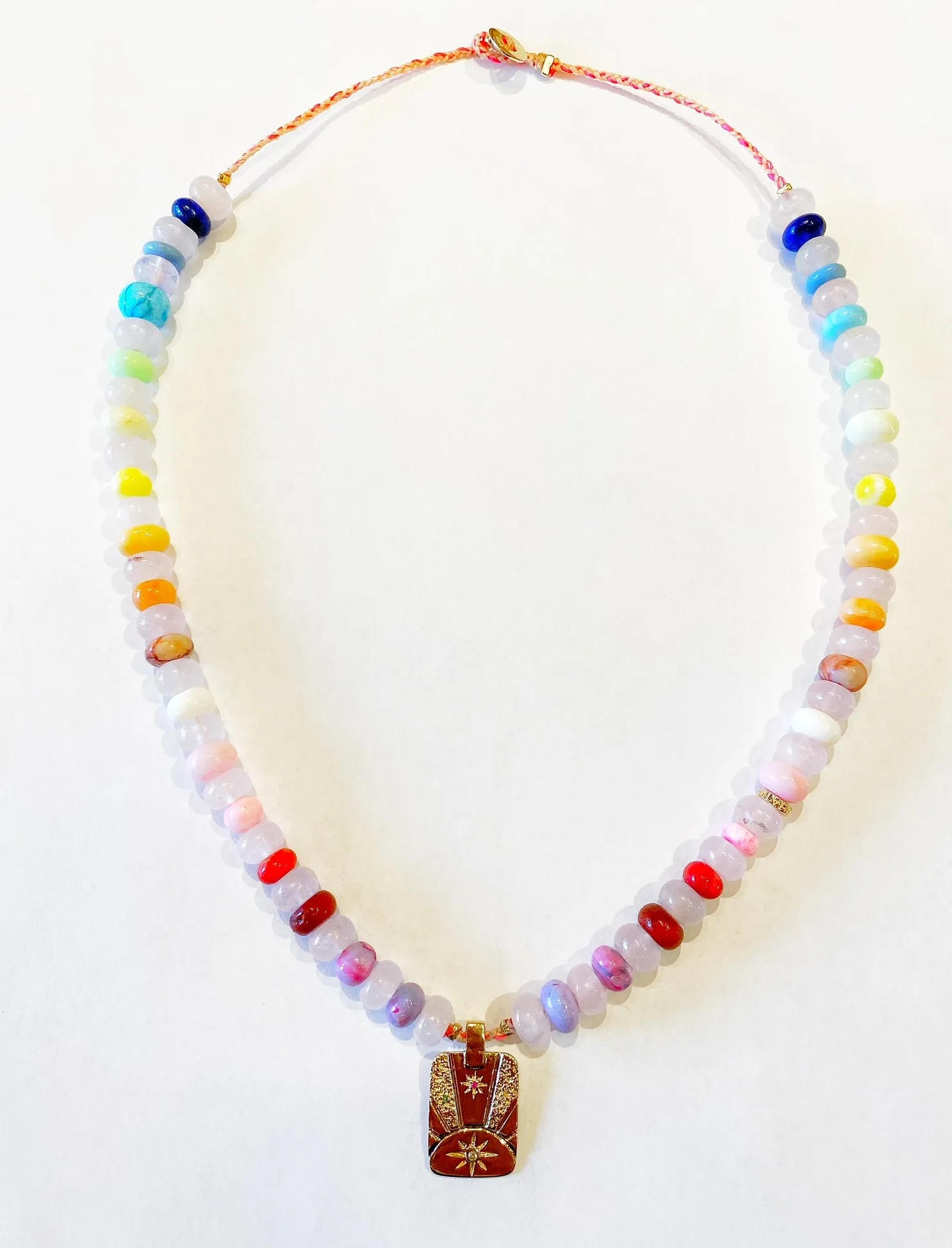 Sherbet Gem Radiate Sketch Tag Necklace