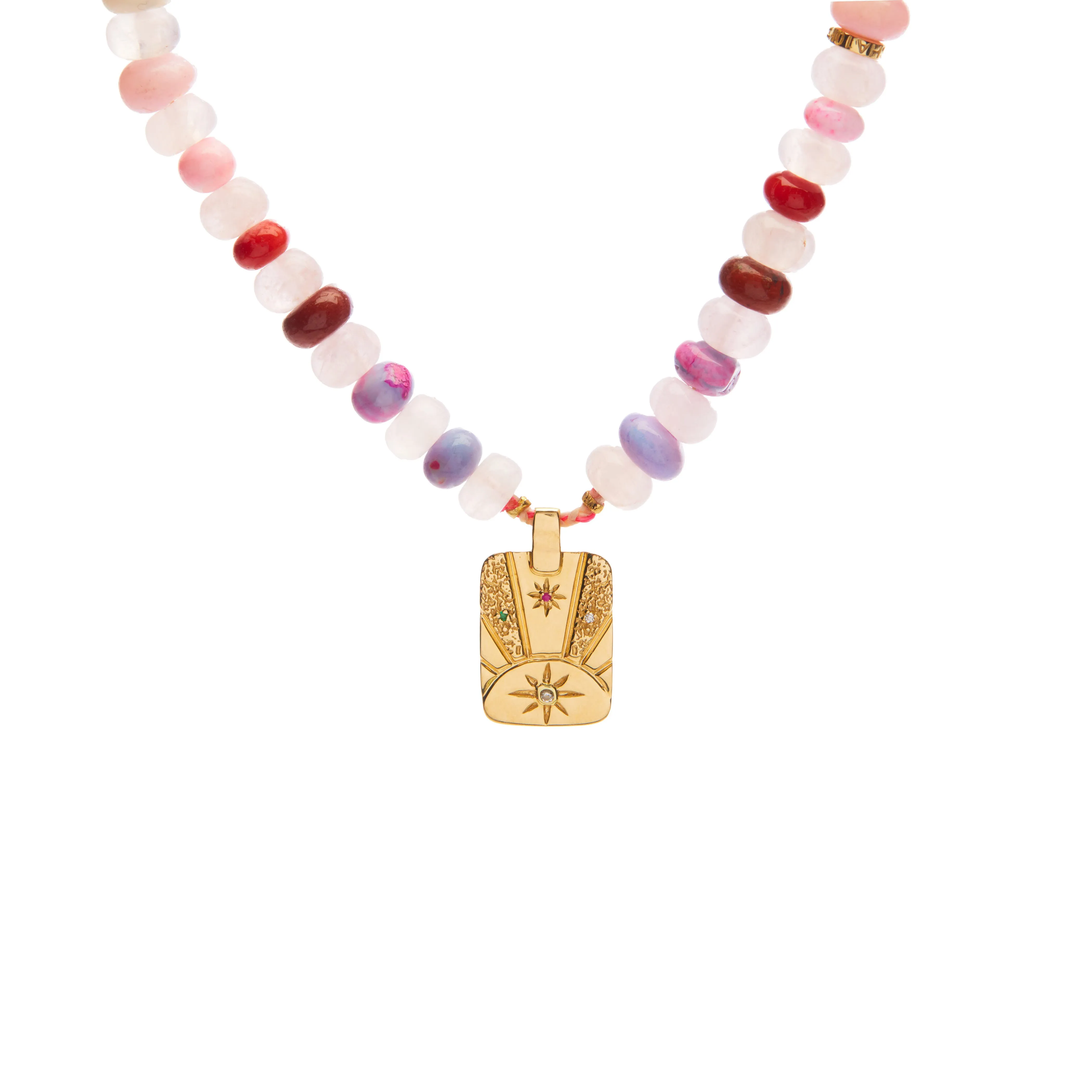 Sherbet Gem Radiate Sketch Tag Necklace