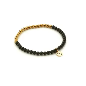 Silk & Steel Party At The Front Bracelet - Black Onyx/Gold