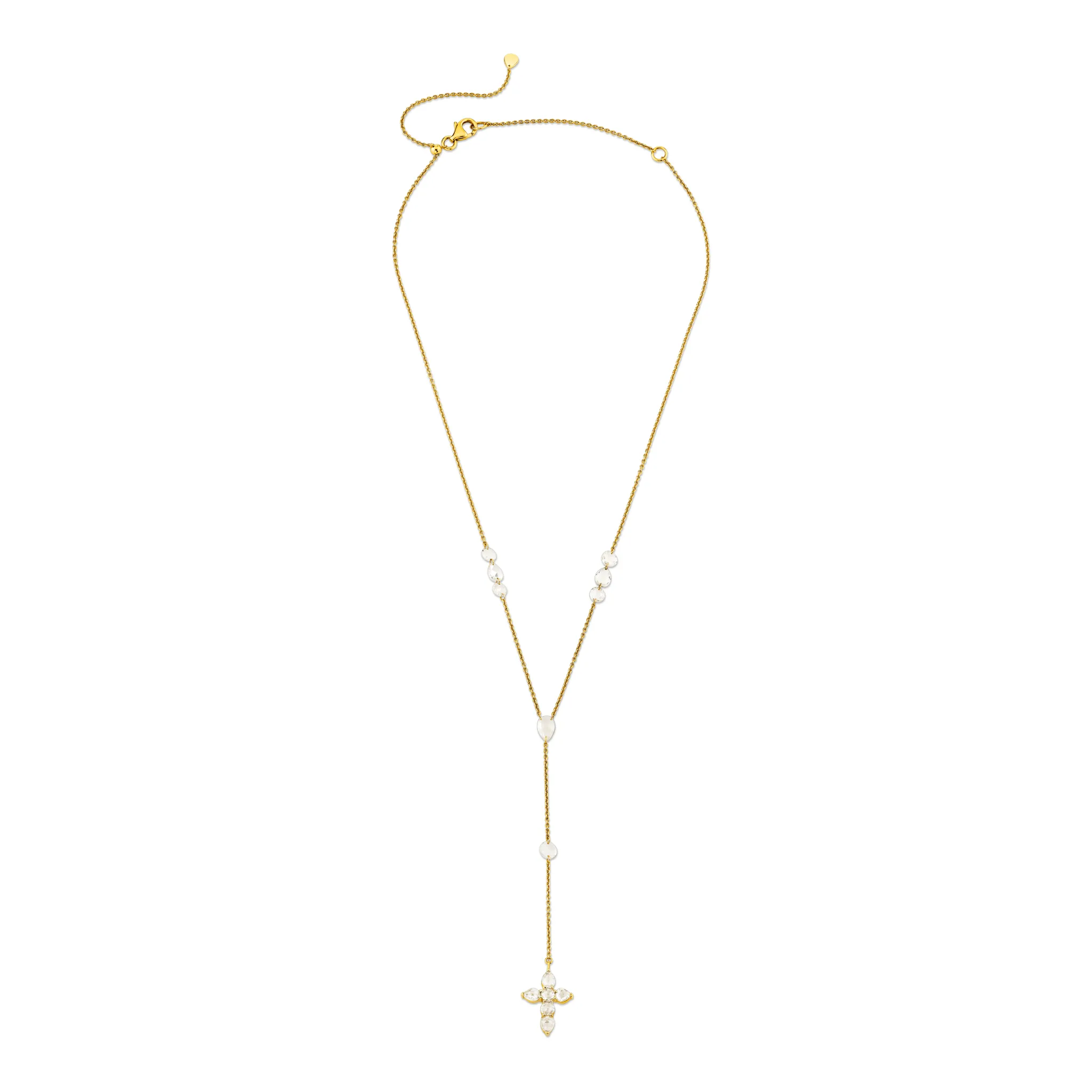 Small Eau de Rose Cut Faith Lariat | Ready to Ship