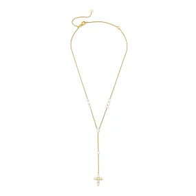 Small Eau de Rose Cut Faith Lariat | Ready to Ship