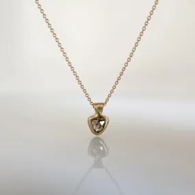 Smooth triangle diamond slice necklace