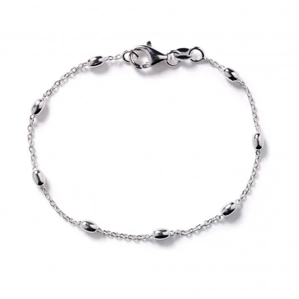 Southern Gates Sterling Silver Rice Bead Satellite Bracelet 7" Inches (98871)