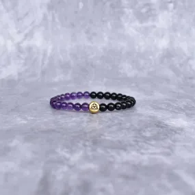 Spiritual Awareness  - Amethyst & Black Onyx Bracelets