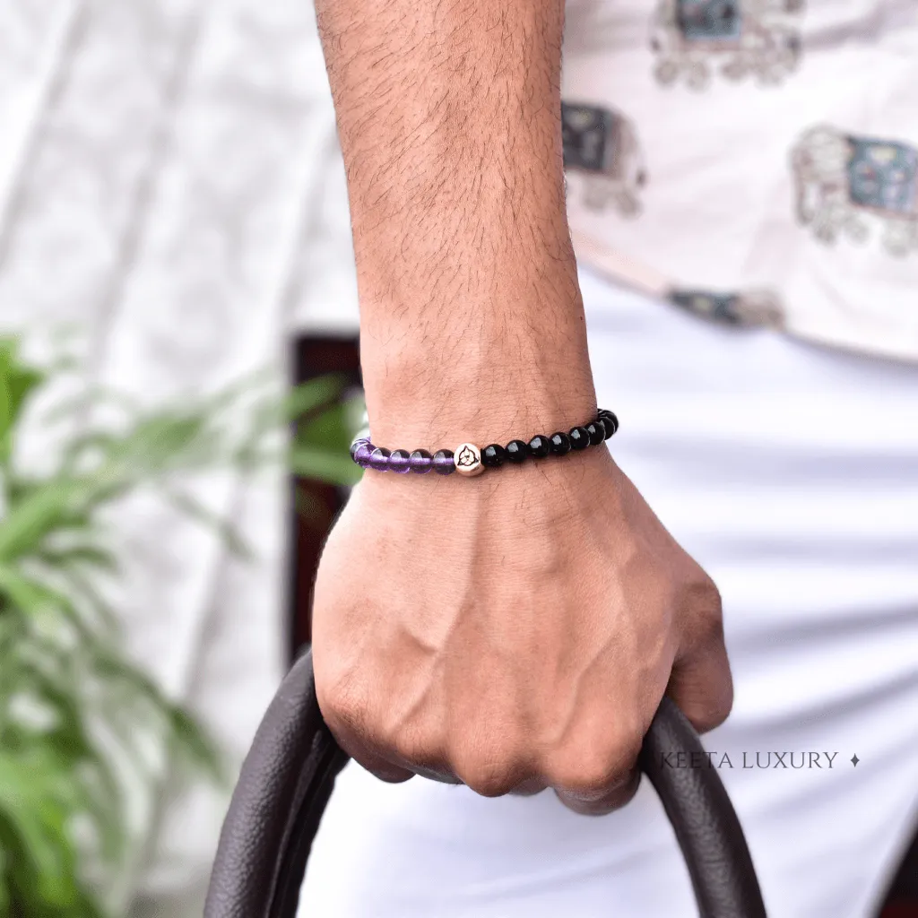 Spiritual Awareness  - Amethyst & Black Onyx Bracelets