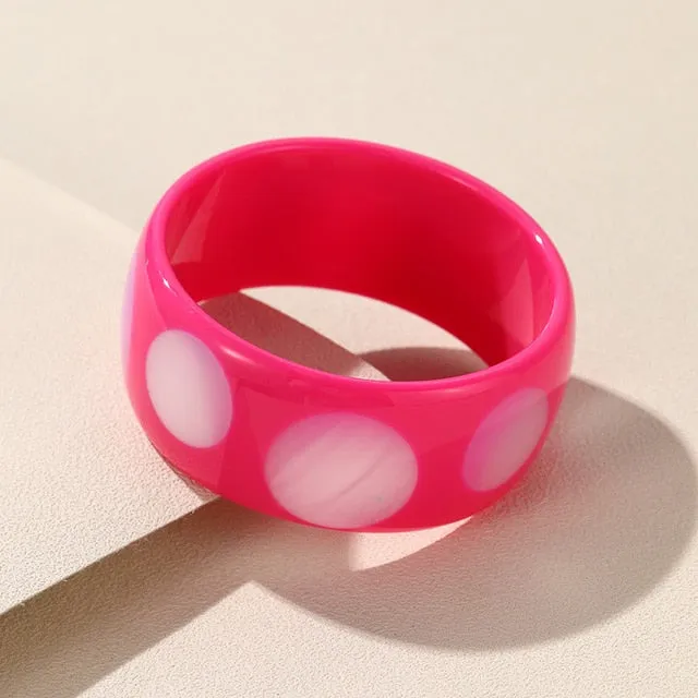 Spot- the Big Dot Faux Bakelite Bangle Bracelet 15 Color Ways