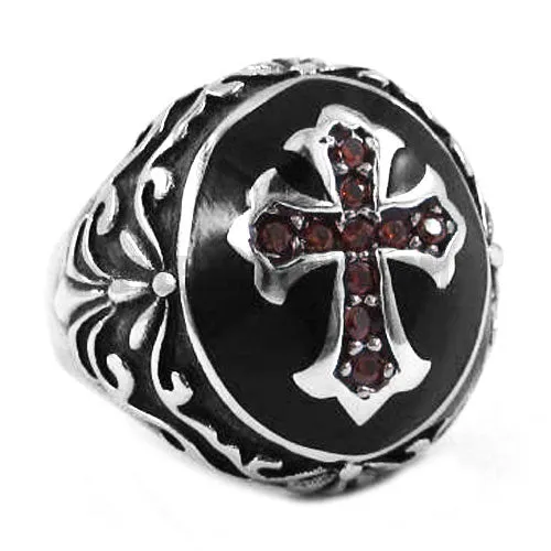 Stainlwss Steel Celtic Cross  Ring