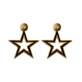 Star Dimensiones Collection Colombian Raw Emerald & 24k Gold Plated Big Earrings