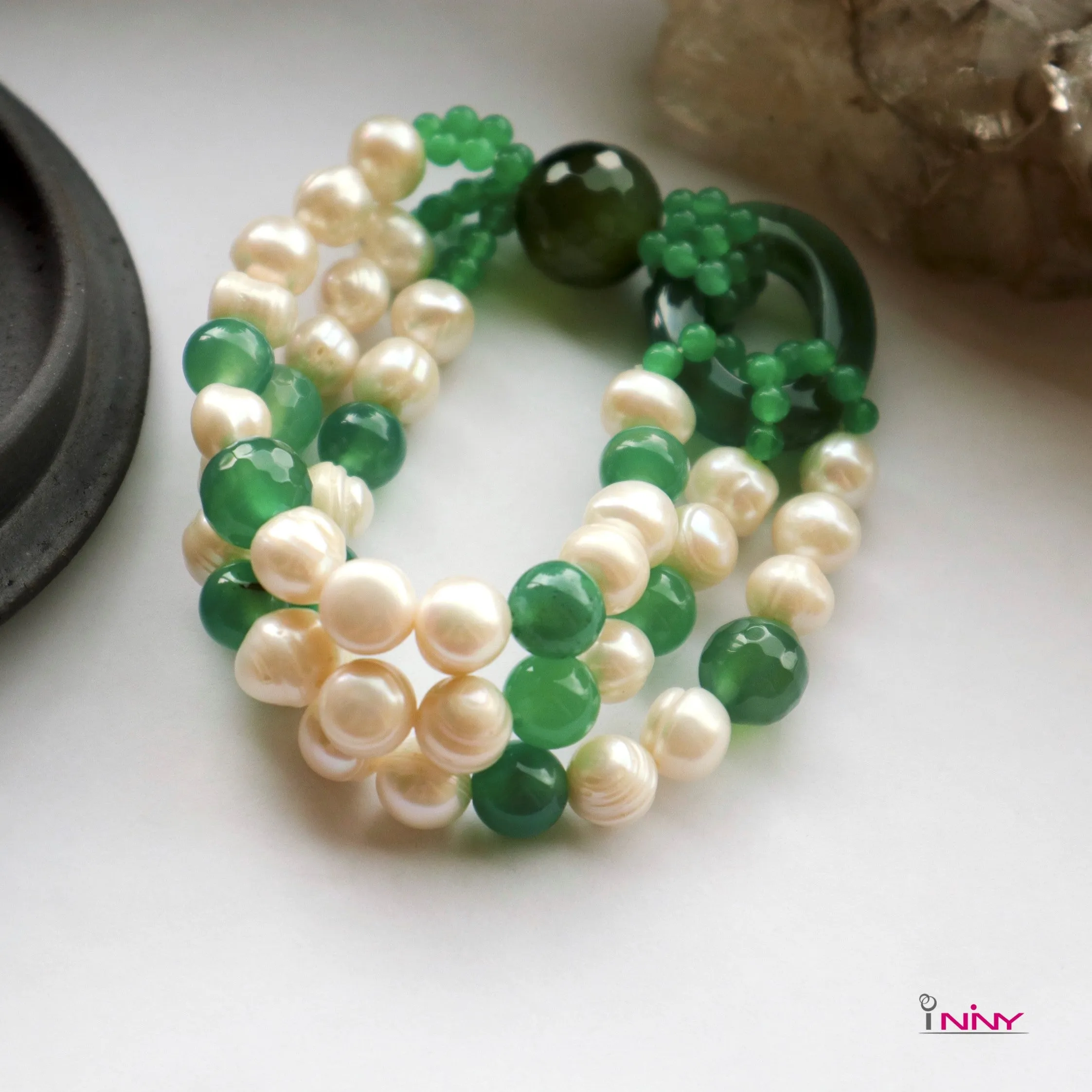 Statement Pearl & Green Agate