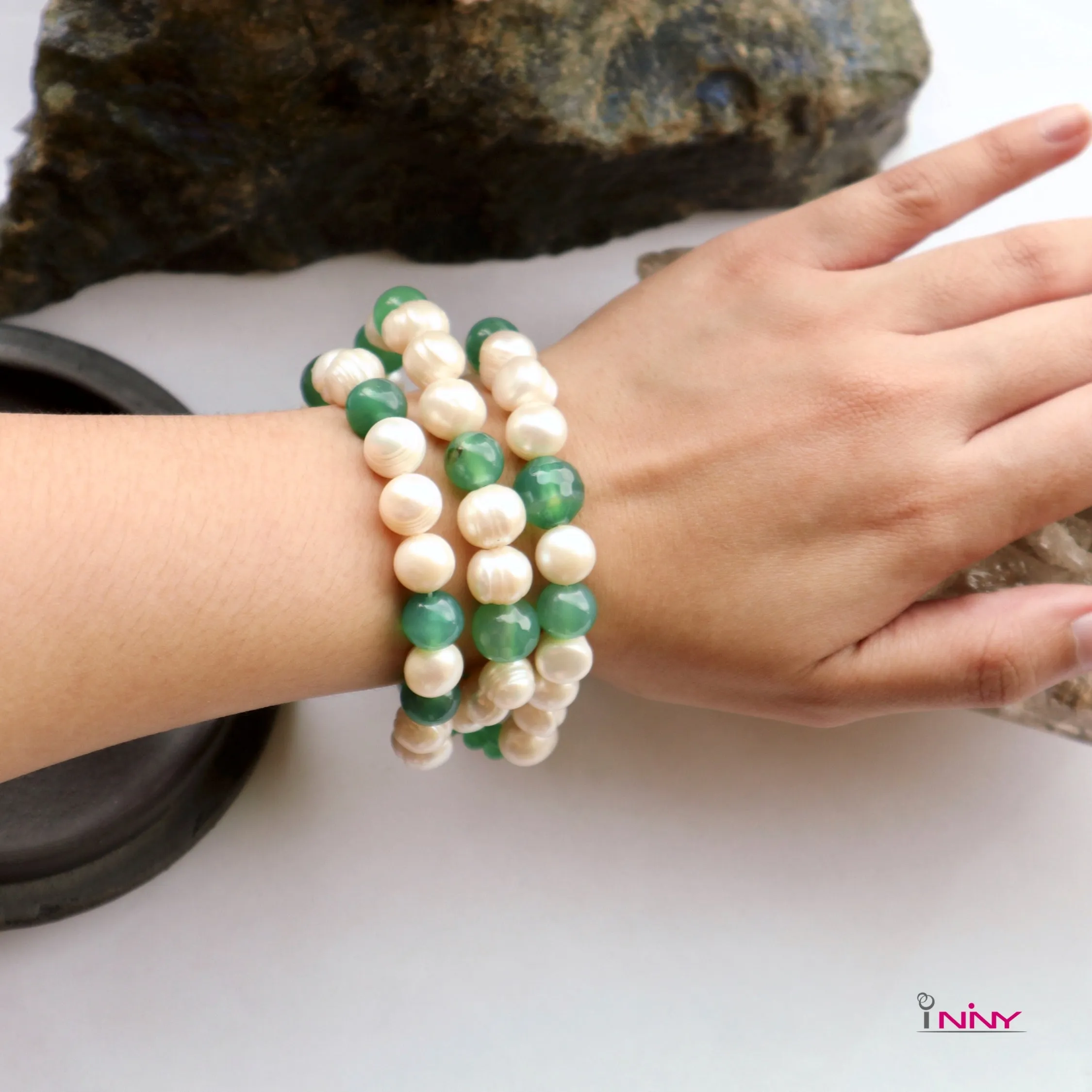 Statement Pearl & Green Agate