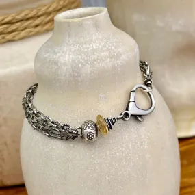 Sterling Silver & Citrine Layered Bracelet