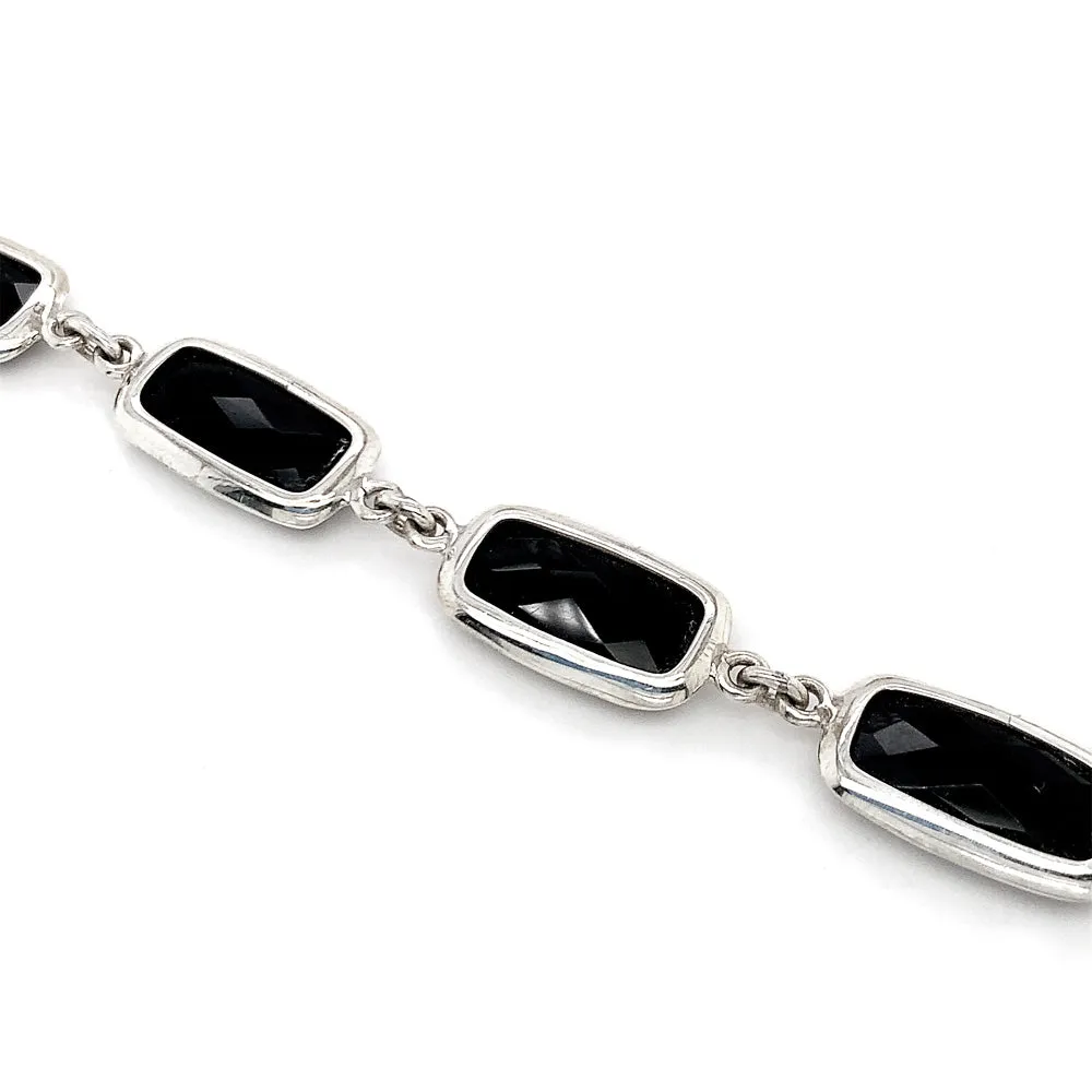 Sterling Silver and Onyx Bracelet - "Layla"