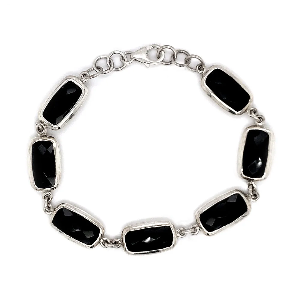 Sterling Silver and Onyx Bracelet - "Layla"