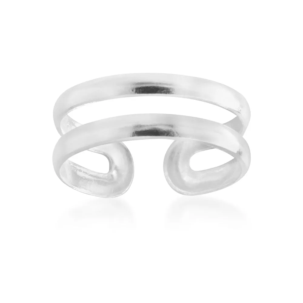 Sterling Silver Double Band Torque Toe Ring