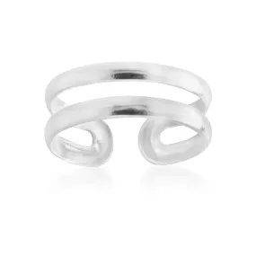 Sterling Silver Double Band Torque Toe Ring