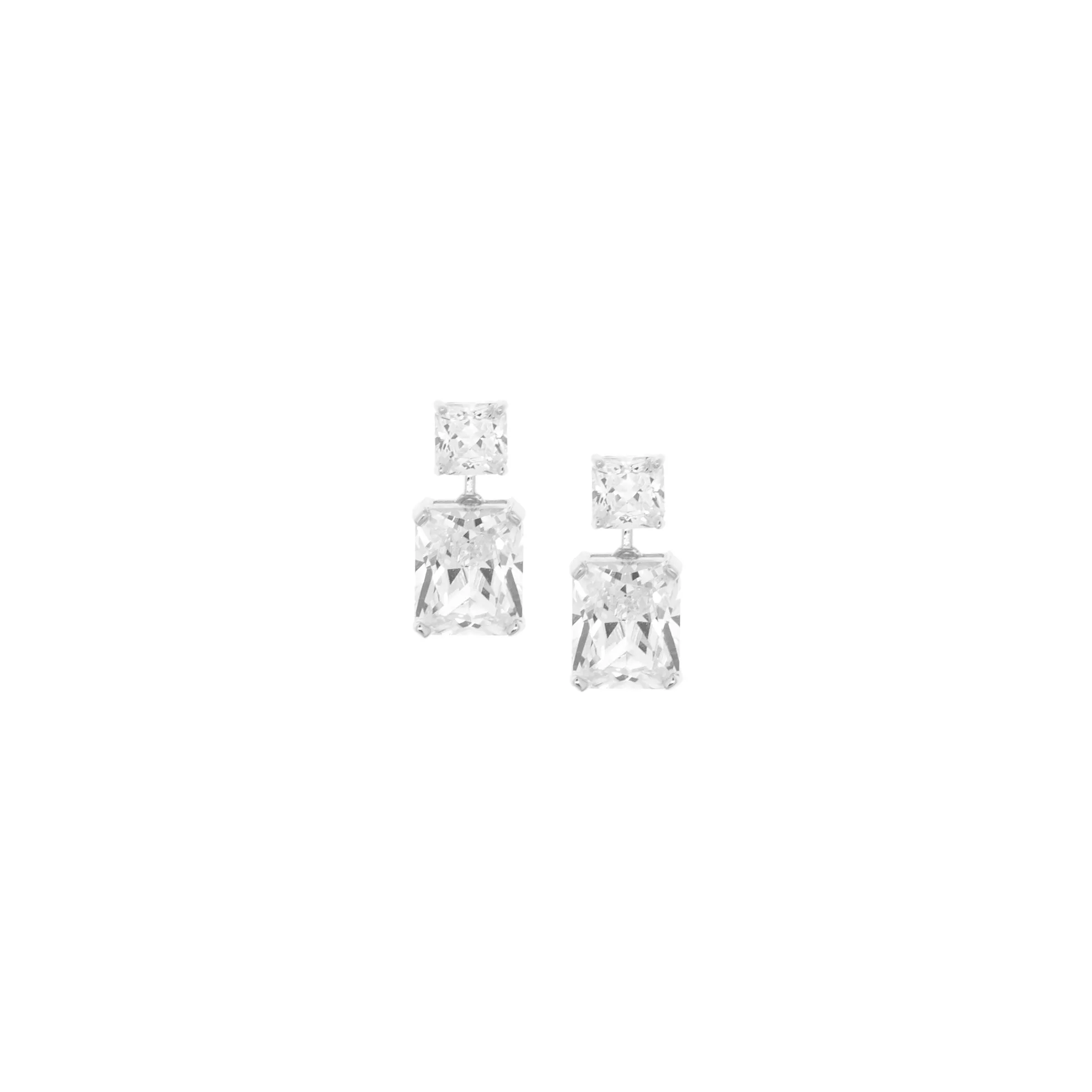 sterling silver/gold plated emerald cut post earring