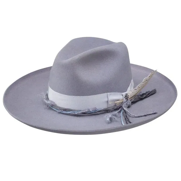 Stetson Oceanus Wool Felt Fedora Hat, Light Grey