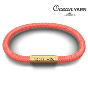 Sustainable OceanYarn NOTCH Bracelet - Coral Crush with Brass Clasp