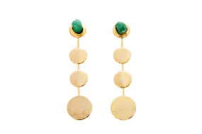 Tania Constellations Collection Colombian Raw Emerald & 24k Gold Plated 2 In 1 Earrings